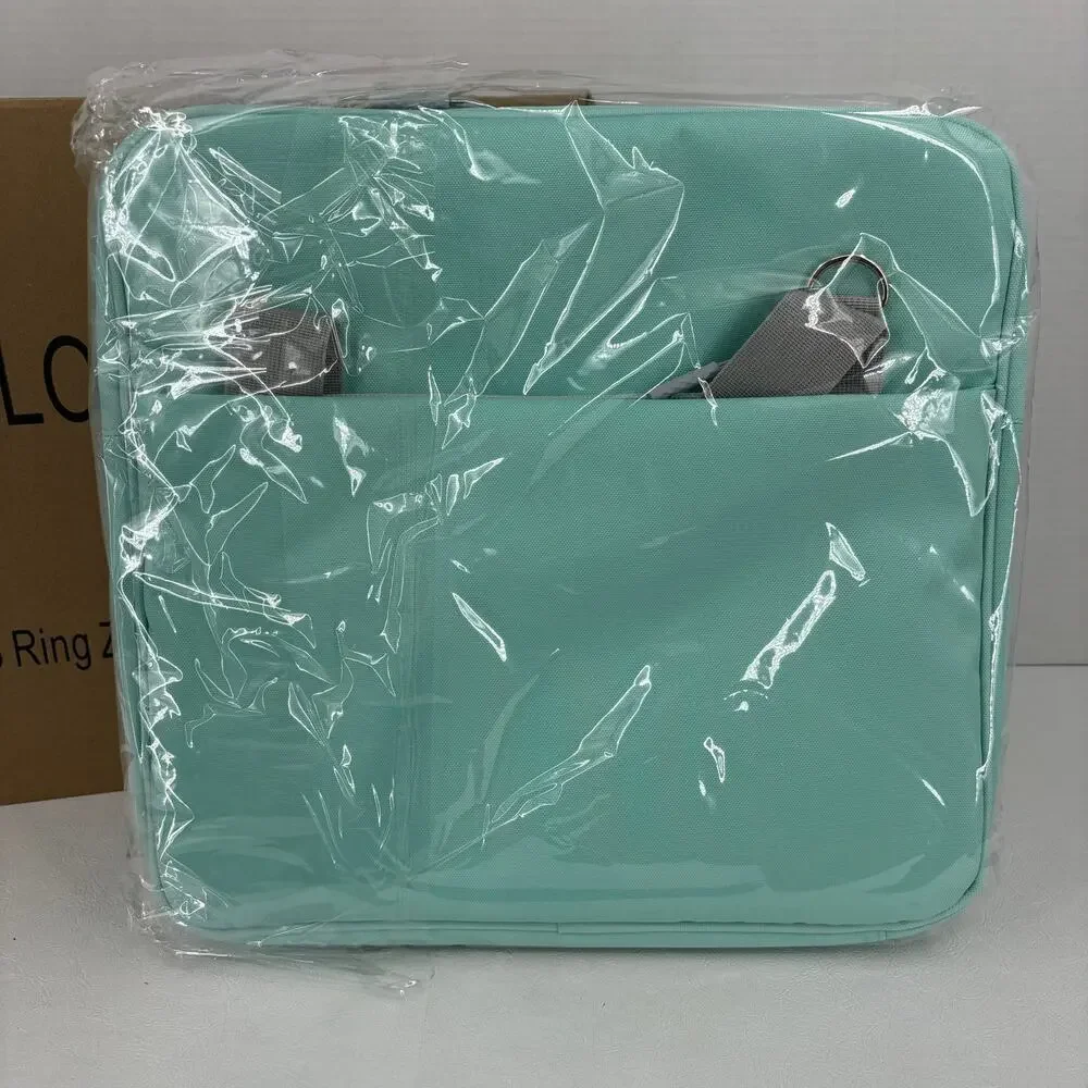 Losong 3 Ring Zipper Binder 2 Inch 500‎ Sheets Capacity Long Strap Mint Green